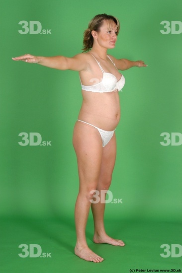 Whole Body Woman White Underwear Pregnant