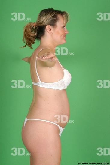 Upper Body Woman White Underwear Pregnant