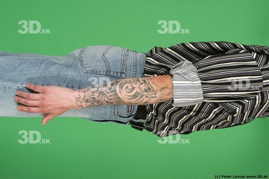 Man White Tattoo Underweight Male Studio Poses