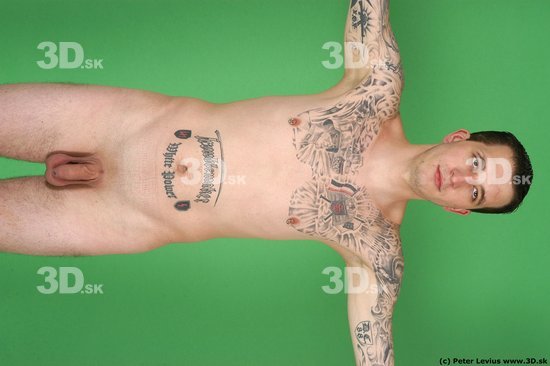 Man White Tattoo Underweight Male Studio Poses