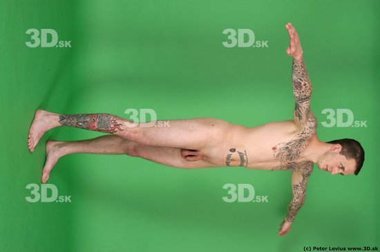 Man White Tattoo Underweight Male Studio Poses