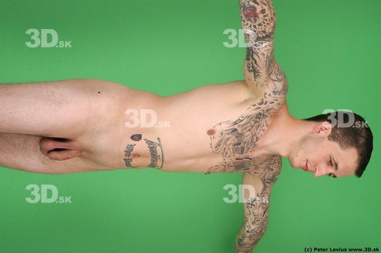 Man White Tattoo Underweight Male Studio Poses