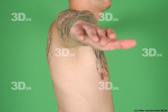 Man White Tattoo Underweight Male Studio Poses