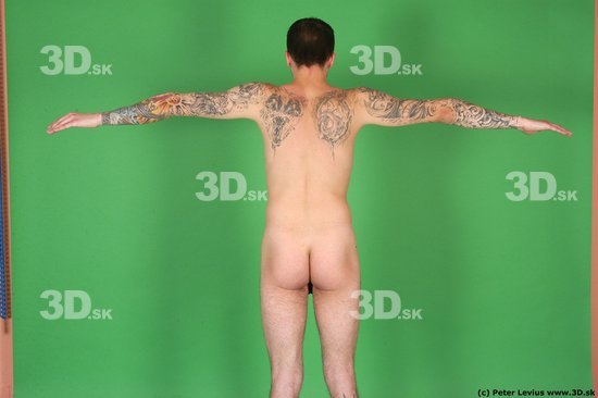 Man White Tattoo Underweight Male Studio Poses