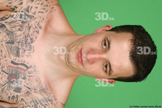 Man White Tattoo Underweight Male Studio Poses