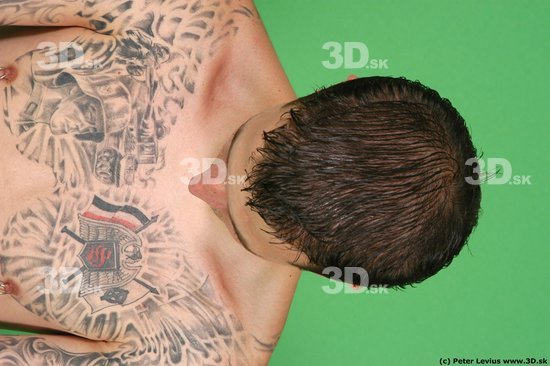 Man White Tattoo Underweight Male Studio Poses