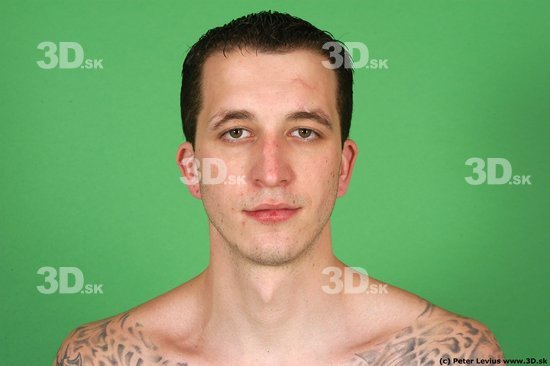 Man White Tattoo Underweight Male Studio Poses