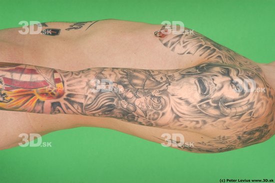 Man White Tattoo Underweight Male Studio Poses