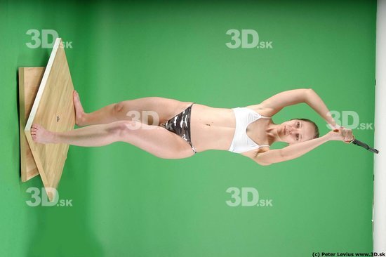 Whole Body Woman Pose with sword White Underwear Average