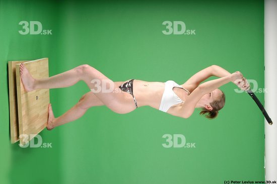 Whole Body Woman Pose with sword White Underwear Average