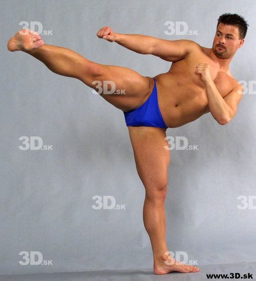 Whole Body Man Fighting poses Underwear Average Fighting Studio photo references