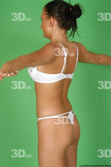 Upper Body Woman White Underwear Slim