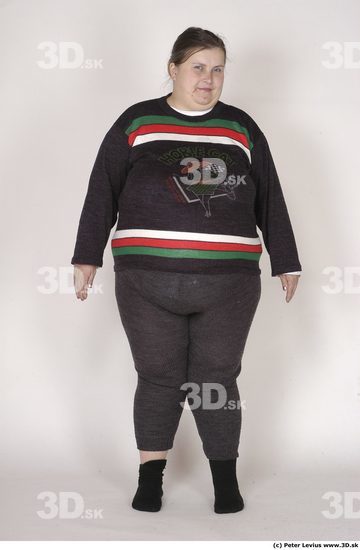 Whole Body Woman White Casual Overweight