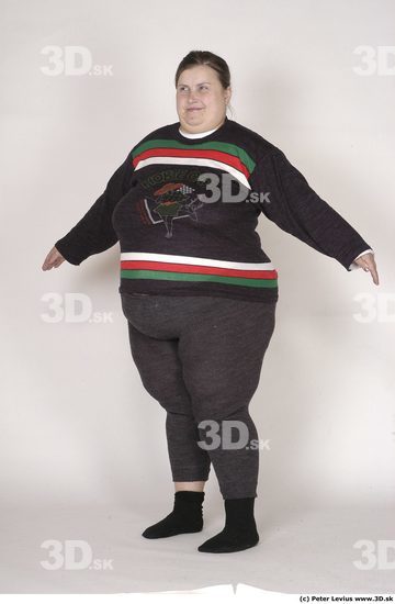 Whole Body Woman White Casual Overweight