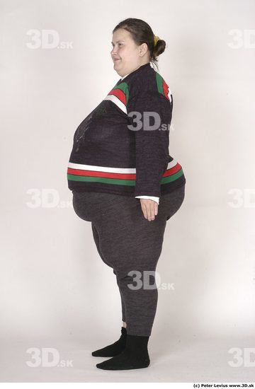 Whole Body Woman White Casual Overweight