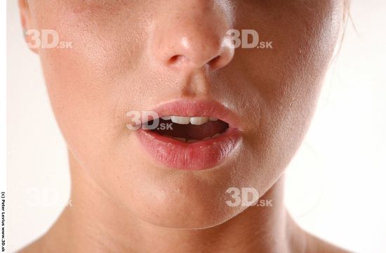 Mouth Whole Body Emotions Woman Nude Slim Studio photo references