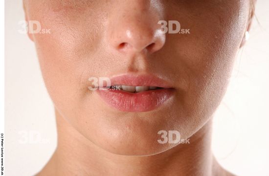 Mouth Whole Body Emotions Woman Nude Slim Studio photo references