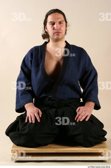 Whole Body Phonemes Man Pose with sword White Hairy Historical Average Male Studio Poses