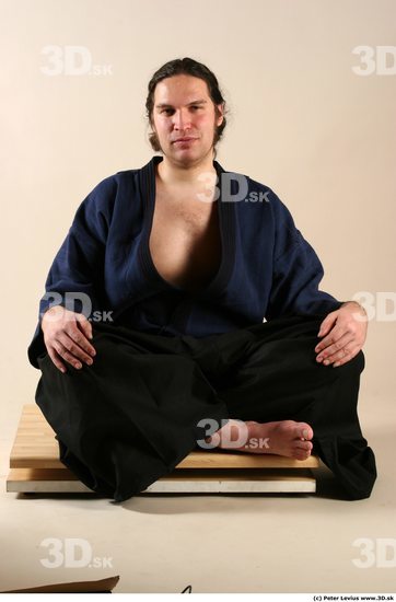 Whole Body Phonemes Man Pose with sword White Hairy Historical Average Male Studio Poses