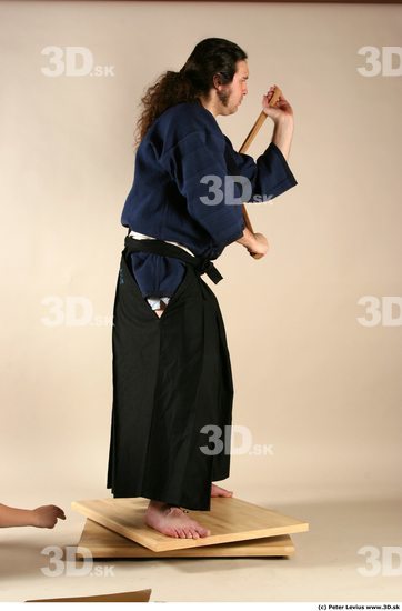 Whole Body Phonemes Man Pose with sword White Hairy Historical Average Male Studio Poses