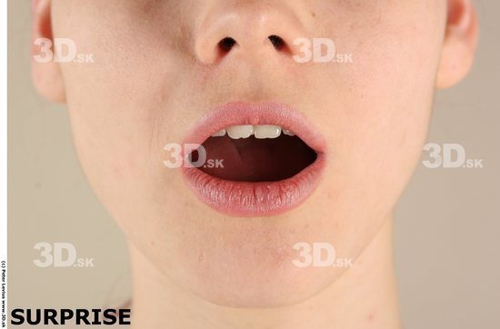 Mouth Emotions Woman White Slim