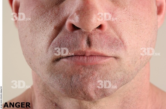 Mouth Emotions Man White Muscular