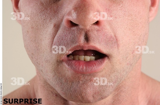 Mouth Emotions Man White Muscular