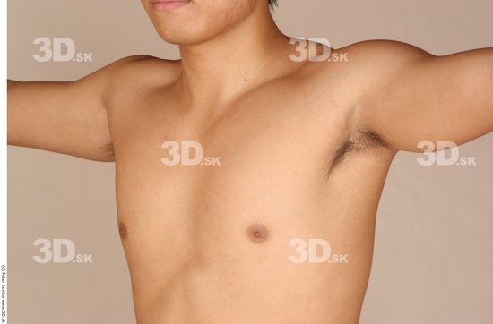 Chest Whole Body Man Animation references Asian Nude Underwear Athletic Studio photo references