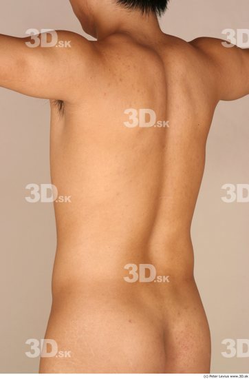 Whole Body Back Man Animation references Asian Nude Underwear Athletic Studio photo references