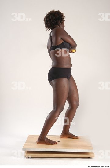 Whole Body Woman Pose with sword Black Underwear Chubby