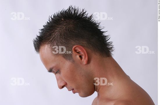 Whole Body Head Man Nude Slim Studio photo references