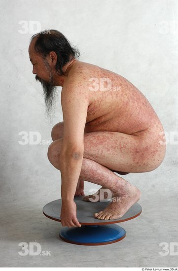 Whole Body Phonemes Man Asian Nude Overweight Male Studio Poses