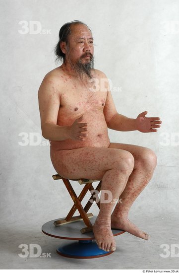 Whole Body Phonemes Man Asian Nude Overweight Male Studio Poses