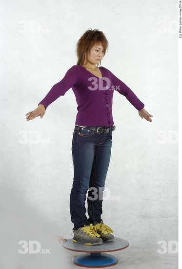 Whole Body Woman Asian Casual Average Studio photo references