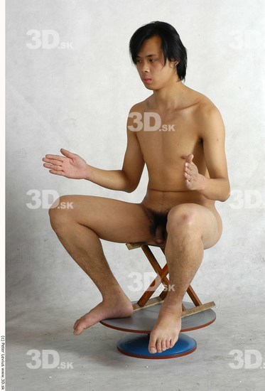 Whole Body Phonemes Man Asian Nude Slim Male Studio Poses