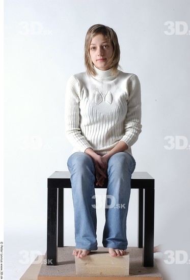 Whole Body Woman Artistic poses White Casual Slim