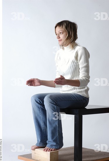 Whole Body Woman Artistic poses White Casual Slim