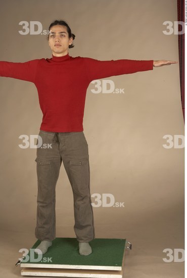 Whole Body Man T poses Casual Athletic Studio photo references