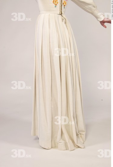 Whole Body Woman T poses White Historical Slim Costume photo references