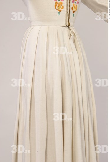 Whole Body Woman T poses White Historical Slim Costume photo references