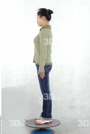 Whole Body Woman Asian Casual Chubby Studio photo references