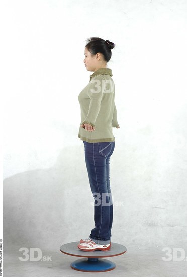 Whole Body Woman Asian Casual Chubby Studio photo references