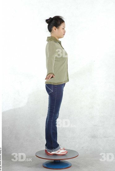 Whole Body Woman Asian Casual Chubby Studio photo references