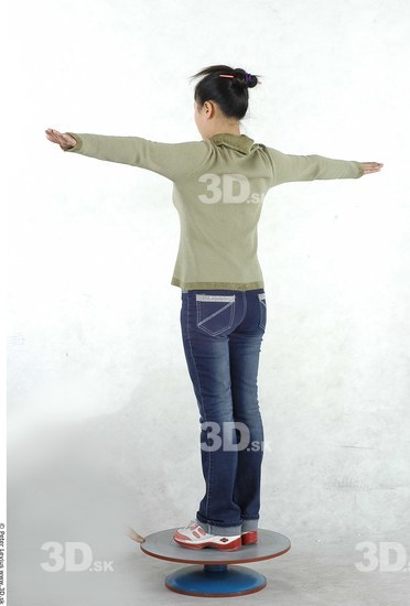 Whole Body Woman T poses Asian Casual Chubby Studio photo references