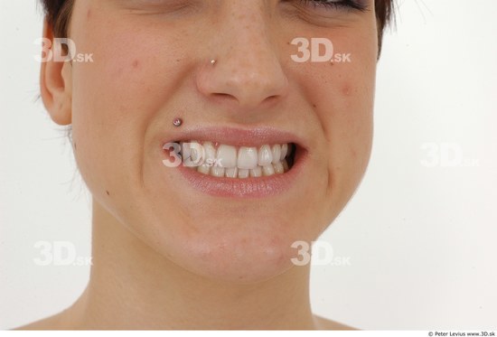 Whole Body Teeth Woman Piercing Average Studio photo references