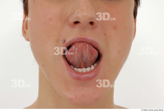 Whole Body Tongue Woman Average Studio photo references