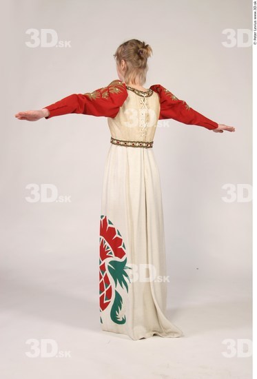 Whole Body Woman White Historical Slim Costume photo references