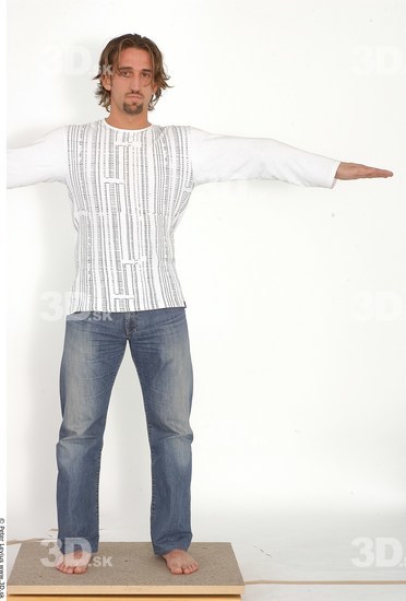 Whole Body Man T poses Casual Muscular Studio photo references