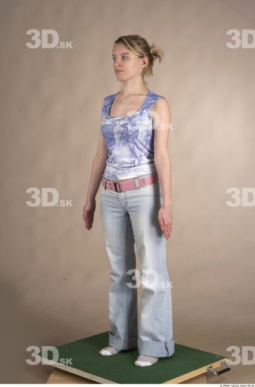 Whole Body Woman Casual Slim Studio photo references