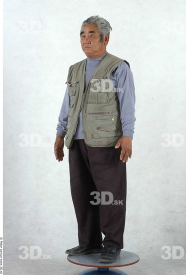 Whole Body Man Asian Casual Overweight Studio photo references